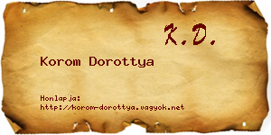 Korom Dorottya névjegykártya